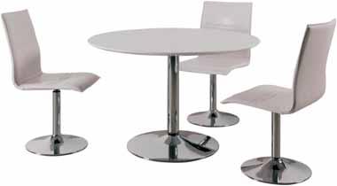 korkeakiiltoinen mdf kansi material chromed metal, high glossy mdf lid orba set pöytä + 4 tuolia table + 4 chairs