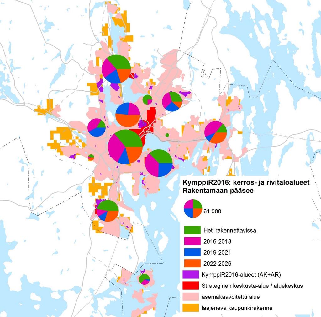 TIKKAKOSKI PALOKKA Uudet kerros- ja rivitaloalueet 2016-2026 KORTEPOHJA KELTINMÄKI LOHIKOSKI KANGAS KANTA- KAUPUNKI HALSSILA KUOKKALA HUHTASUO VAAJAKOSKI Uusia