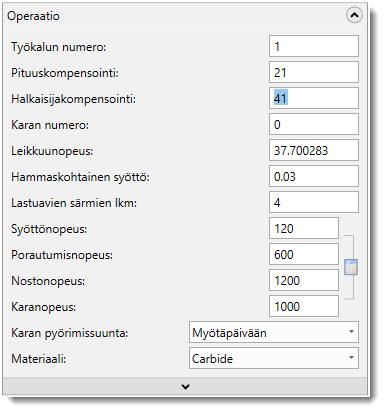 UUSIEN TYÖKALUJEN JA PIDINTEN LUOMINEN 35 5 Siirry Ominaisuuksien viimeistely -sivulle klikkaamalla Seuraava.