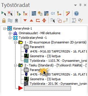 52 MASTERCAM X9/ Työkalukirjaston komponenttien käyttö 4 Klikkaa Operaationhallinnassa