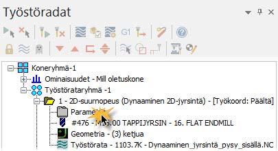 82 MASTERCAM X9/ Työkalujen ja pidinten käyttö työstöradoilla 3 Valitse Tiedosto, Tallenna nimellä ja tallenna tiedosto uudella nimellä.