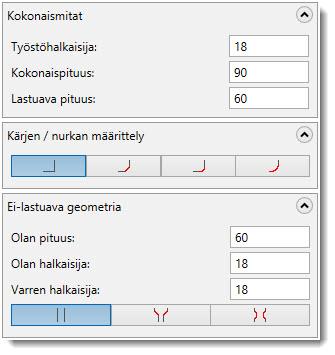 UUSIEN TYÖKALUJEN JA PIDINTEN LUOMINEN DYNAAMISEN JYRSINNÄN TYÖSTÖRADOILLE 83 9 Siirry Ominaisuuksien viimeistely -sivulle klikkaamalla