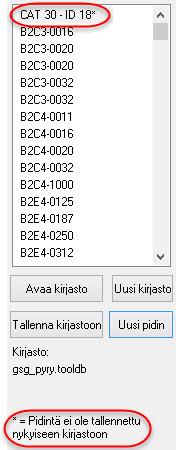 Tallennuksella lisätään uusi pidin kappaletiedostoon, suljetaan velho ja palataan