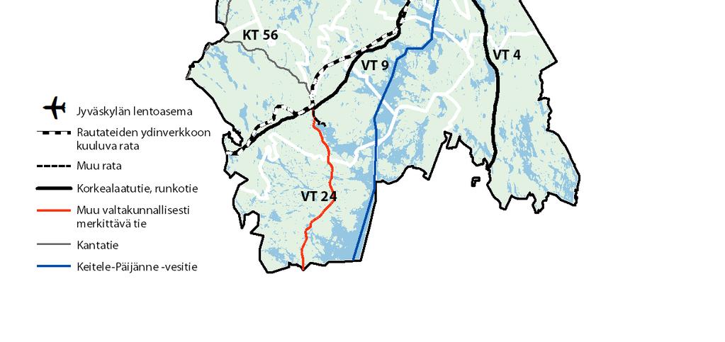 Keski-Suomen maakunnan tärkeimpien pääväylien määritteleminen runkoteiksi tulee asettamaan uusia vaatimuksia teiden lähialueen yhdyskuntarakenteelle ja maankäytön kehittämiselle sekä tieverkon