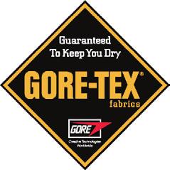 hiljaisessa, veden- ja tuulenpitävässä Gore-Tex asussa on paljon teknisiä ominaisuuksia.