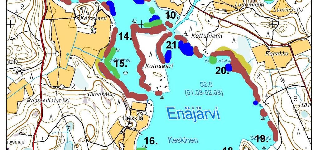 Enäjärven pohjoisosassa.