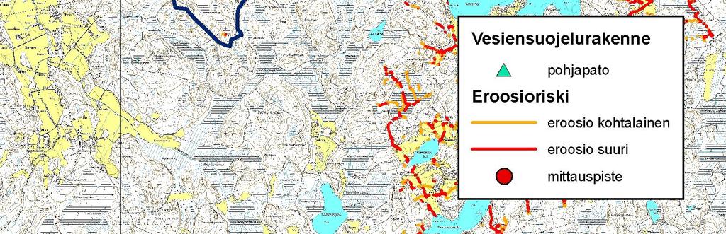 ja vesiensuojelurakenteiden yläpuoliset valuma-alueet on