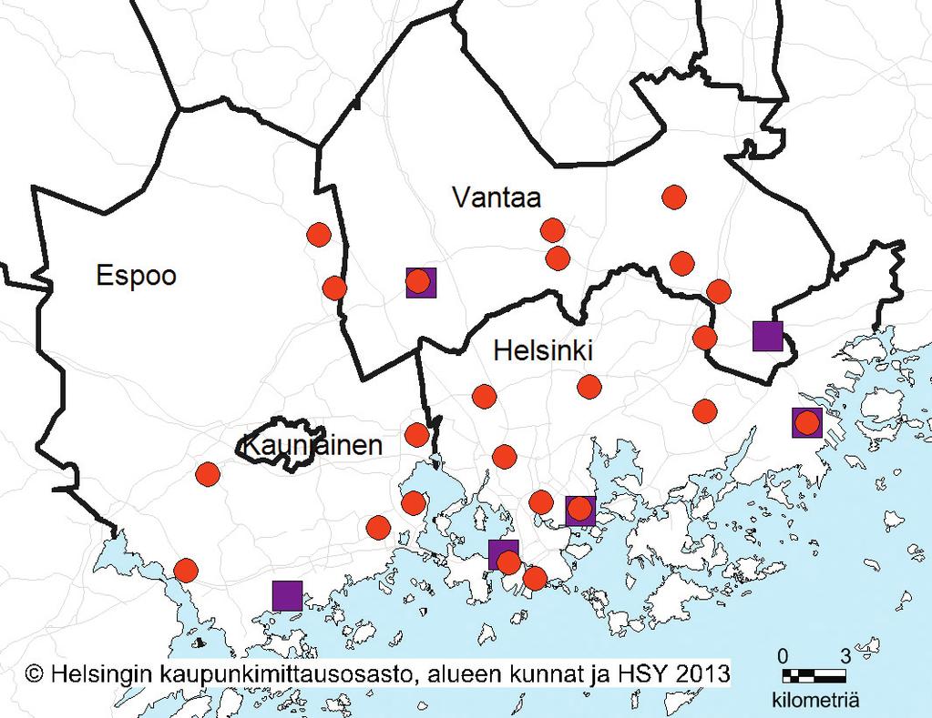 SO 2 -päästöt (t/a) 2 16 12 8 4 Rikkidioksidi 9 92 94 96 98 2 4 6 8 1 12 14 Helen Oy Fortum Espoo Vantaan Energia 1 vuoden ka.