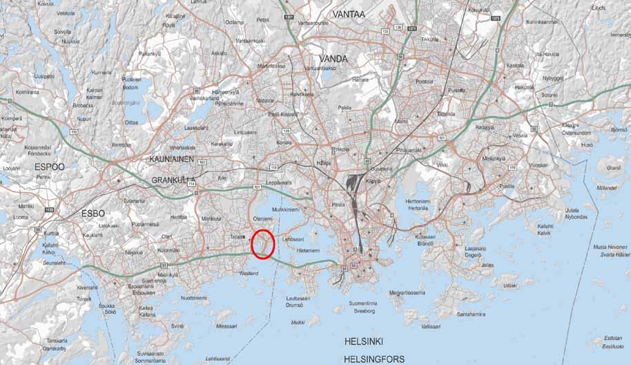 2.3. Nykytilanne 2.3.1. 2.2.2. :n parantaminen osuudella Länsiväylä (Kt 51) Kalevalantie (Maarinsolmu) Kaupunki käynnisti vuonna 2009 aluevaraussuunnitelman laatiminen :n osuudelle Länsiväylä Kalevalantie (Maarinsolmu).