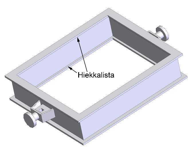 Suoriin sisäseinämiin lisätään putoamista estävät hiekkalistat, jotka samalla lisäävät kehyksen jäykkyyttä.