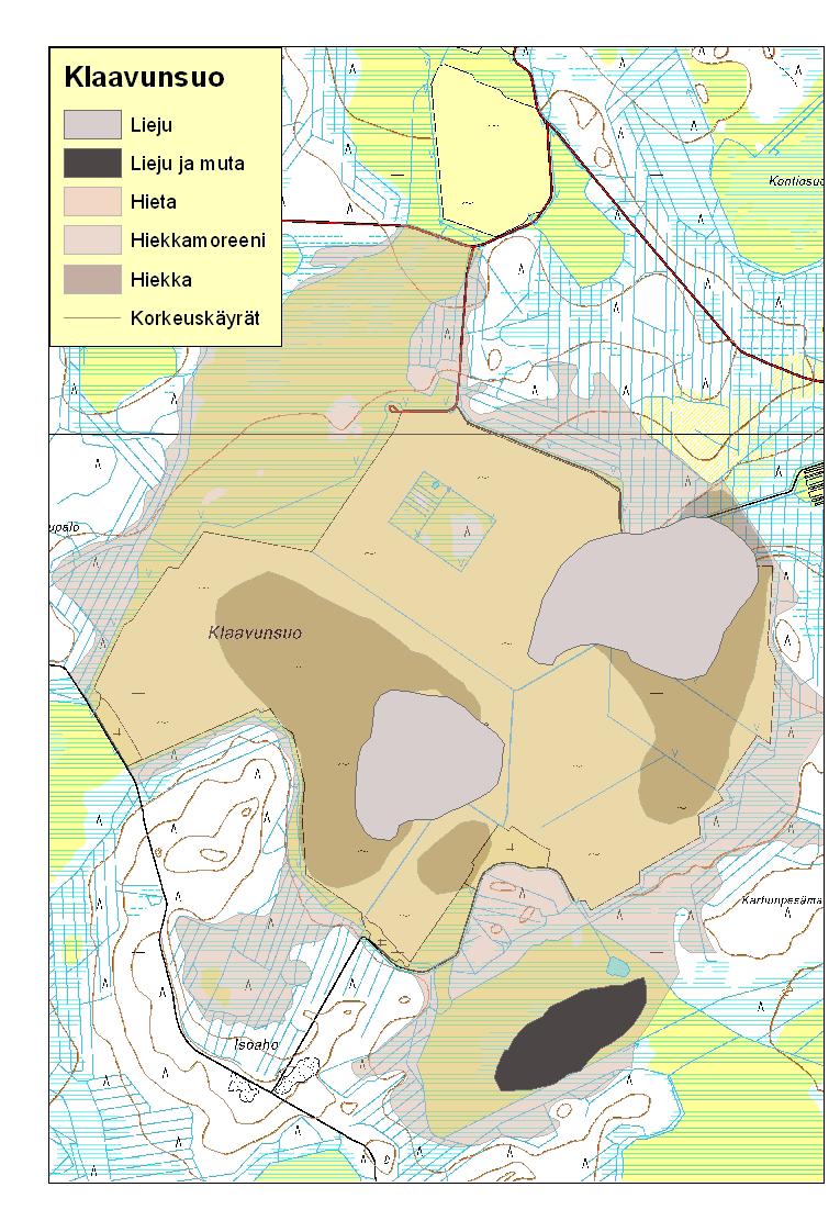 Klaavunsuo Ehdotetut jälkikäyttömuodot: länsiosassa pelloksi soveltuvaa alaa on noin 50 ha, keskiosaan