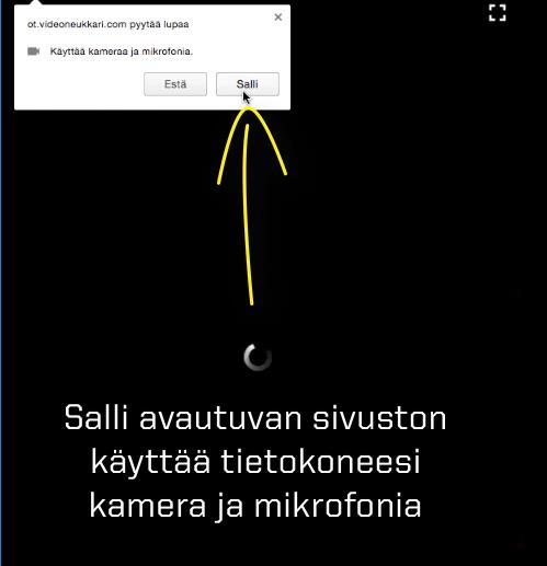 Videovastaanotto Yhteyden avauduttua, salli