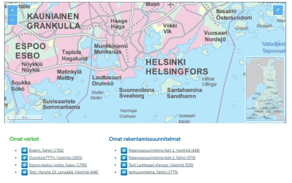 Navigointi sovelluksessa Kielen valinta Käyttäjän tiedot ja uloskirjaus 4. 5. 6. 7.