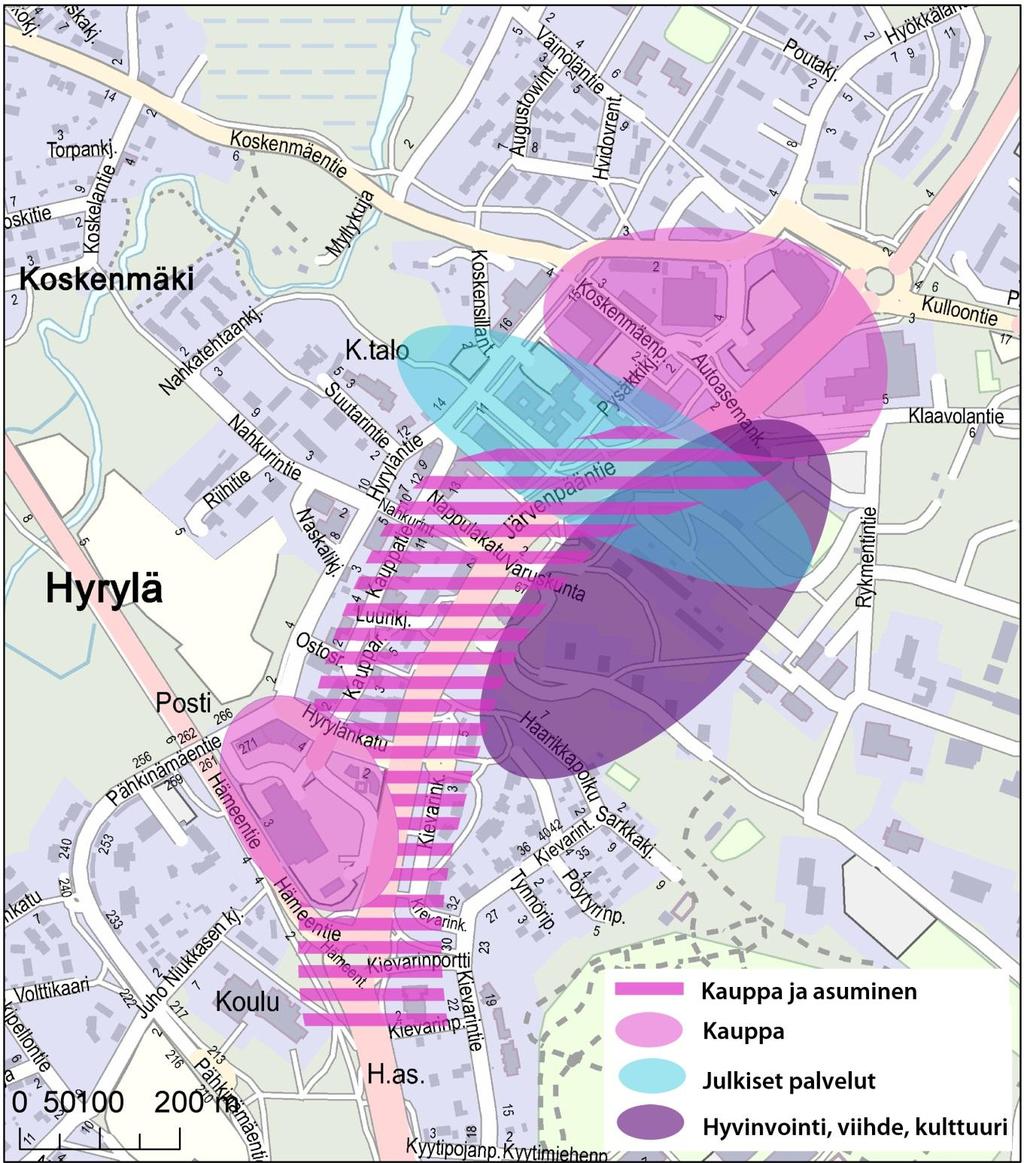 40 tu tarkemmin edellä luvussa 4.4., mutta toimintojen sijoittelun pääperiaatteet kuvataan vielä seuraavan kuvan jälkeen.