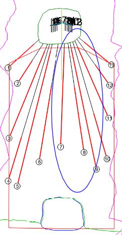 375L162_1 Loppuräjäytyksen tärinädata 9200 9400 ms Panostusraportteja analysoimalla vaikutti myös mahdolliselta että esimerkiksi 375L162_1 -loppuräjäytyksen panospituuksista olisi voinut aiheutua