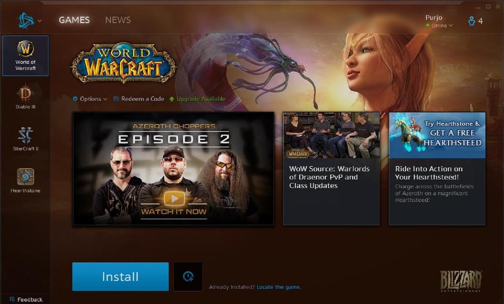 juttelemaan kavereiden kanssa, jotka ovat pelaamassa Blizzardin pelejä ja tarkastamaan uusimmat uutiset.