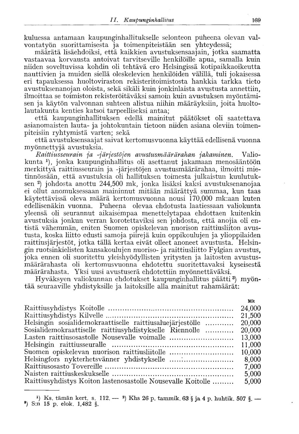 II.. Kaupunginhallitus 169 kuluessa antamaan kaupunginhallitukselle selonteon puheena olevan valvontatyön suorittamisesta ja toimenpiteistään sen yhteydessä; määrätä lisäehdoiksi, että kaikkien