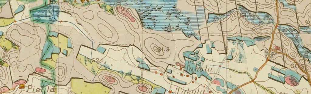 kuninkaankartta 1785-1805 Kartta-analyysi: Kuninkaankartastosta selviää, ettei kyseisellä alueella ole ollut aikaisemmin rakentamista, vaan se on ollut metsämaata Kärjensuon eteläreunalla.