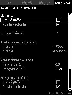 7.7.46 Monianturiasetukset (4.3.25)