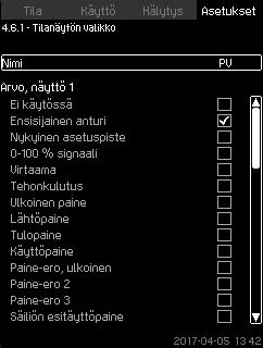 Suomi (FI) 7.7.68 GENIbus-numero (4.5.6) 7.7.70 Tilanäytön valikko (4,6) Kuva 120 GENIbus-numero CU 352 voi muodostaa yhteyden ulkoisiin laitteisiin RS-485-liitännän kautta (lisävaruste).