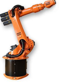 Kuvassa 2. esitetyn scara-robotin hyviä puolia ovat nopeus ja vähäinen tilantarve. Scara-robotteja käytetään kokoonpano-, kappaleenkäsittely- ja pakkaustöissä.