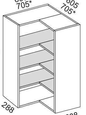 YLÄKAAPIN RUNGOT, korkeus 988 mm YLÄHYLLYKAAPPI Korkeus 988 mm, syvyys 288 mm Sisältää 3 irtohyllyä 300 mm SK3HR 41,00 400 mm SK4HR 43,00 500 mm SK5HR 49,00 600 mm SK6HR 54,00 800 mm SK8HR 61,00 1000