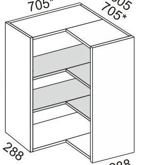 YLÄKAAPIN RUNGOT, korkeus 703 mm YLÄHYLLYKAAPPI Korkeus 703 mm, syvyys 288 mm Sisältää 2 irtohyllyä 300 mm SM3HR 37,00 400 mm SM4HR 42,00 500 mm SM5HR 45,00 600 mm SM6HR 49,00 800 mm SM8HR 54,00 1000