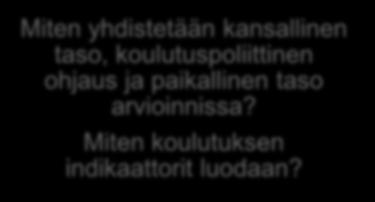 Koulutuksen arviointi ja Agenda 2030 Kysymyksiä: Miten arviointi kehittää