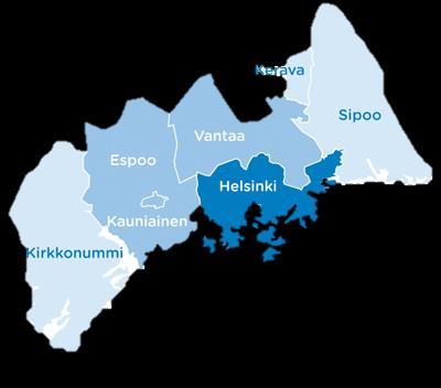 Tutkimusalue Helsingin Seudun Liikenteen toimialue Helsinki Espoo Vantaa Kauniainen Kerava Kirkkonummi