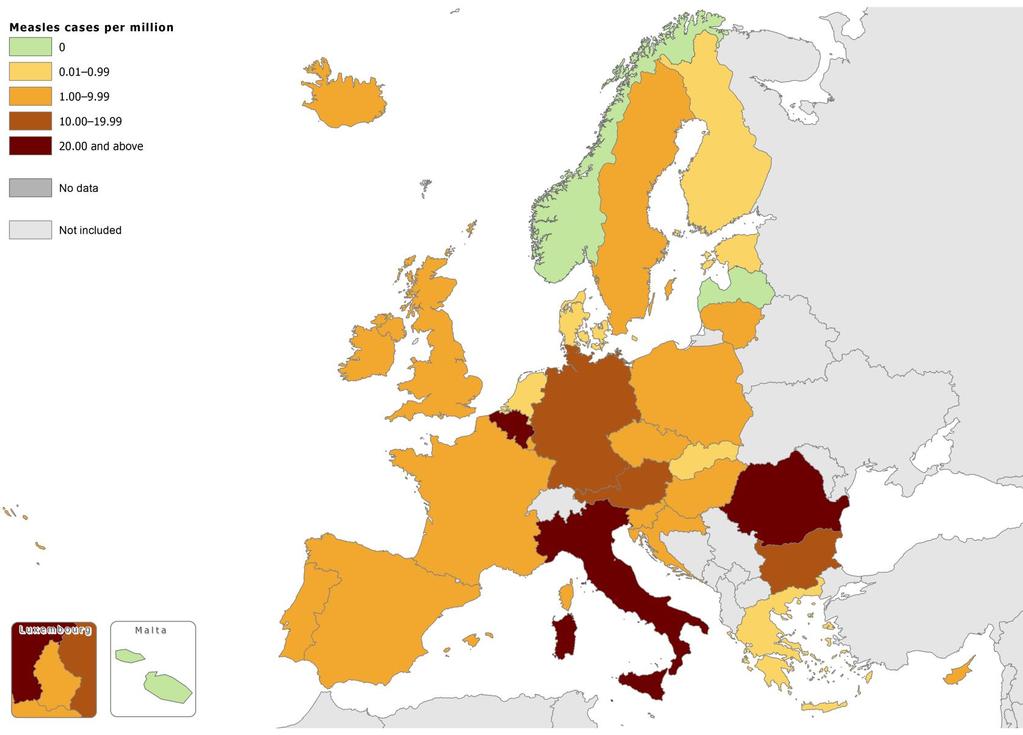 Euroopan tuhkarokkotilanne 11 19 Tapauksia v.
