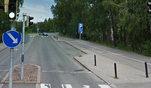 2. Kadun suuntainen jättötasku Tapa 1: Molemmille ajosuunnille omat jättötaskut kadun molemmin