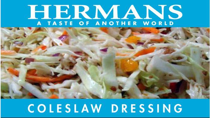 42 COLESLAW KASTIKE 2,5 L tuote 8035133 Uuden Hermans Coleslaw-kastikkeen avulla salaatin valmistaminen on erittäin helppo ja onnistut aina.