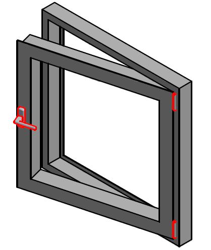 1), outer dimensions of sash (or frame) and colour of handle and cover caps must be mentioned when hardware is ordered.