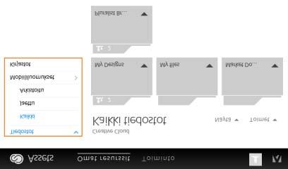 tiedostot Voit vastaavasti selata Creative Cloud -mobiilisovelluksilla luotuja resursseja Mobiililuomukset-kohdassa, jossa resurssit on järjestetty alaluokkiin niiden luontiin käytetyn