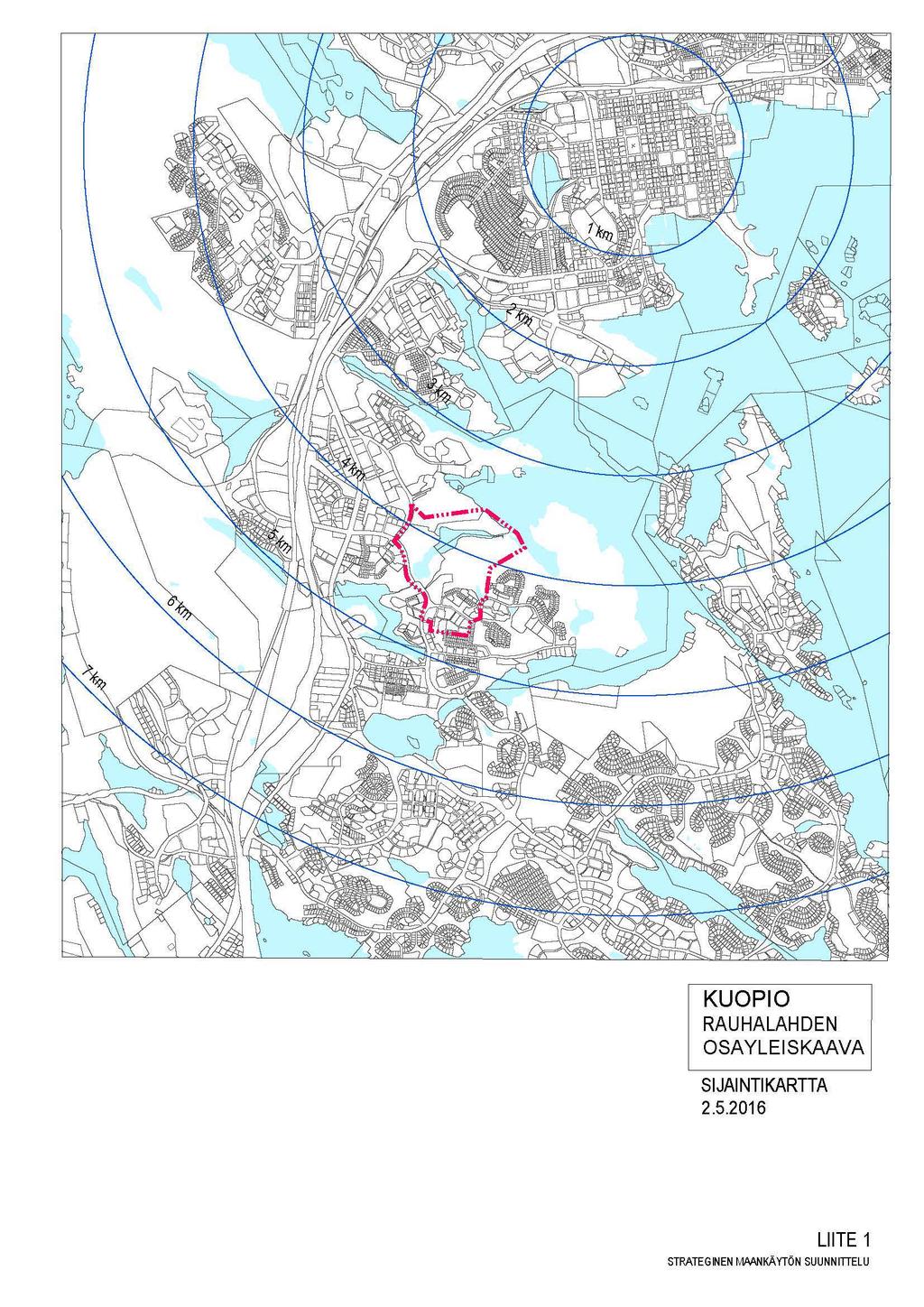 KUOPIO RAUHALAHDEN OSA YLEISKAAVA SIJAINTI KARTTA