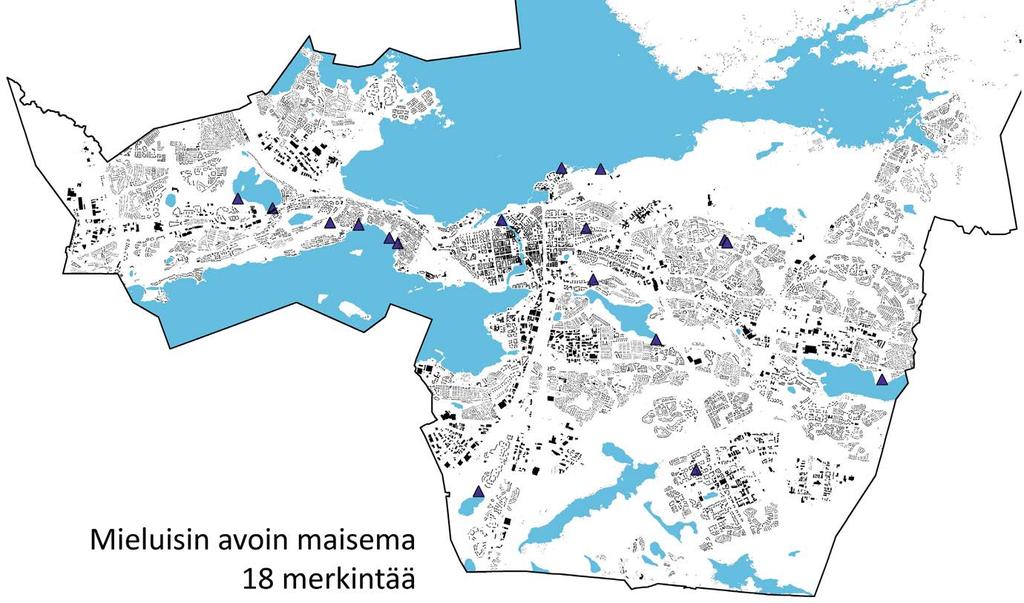 Mieluisin avoin maisema Mieluisimman maiseman osalta vastauksen olivat edellisten kanssa hyvin