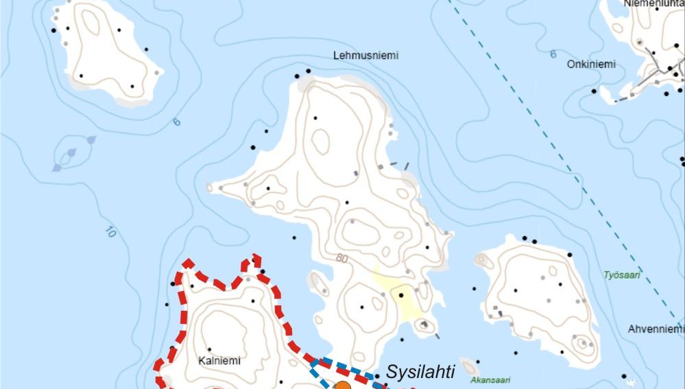 Kuva 1. Joutsenon Muukonsaaren linnustoselvityksen tutkimusalue vuonna 2008.