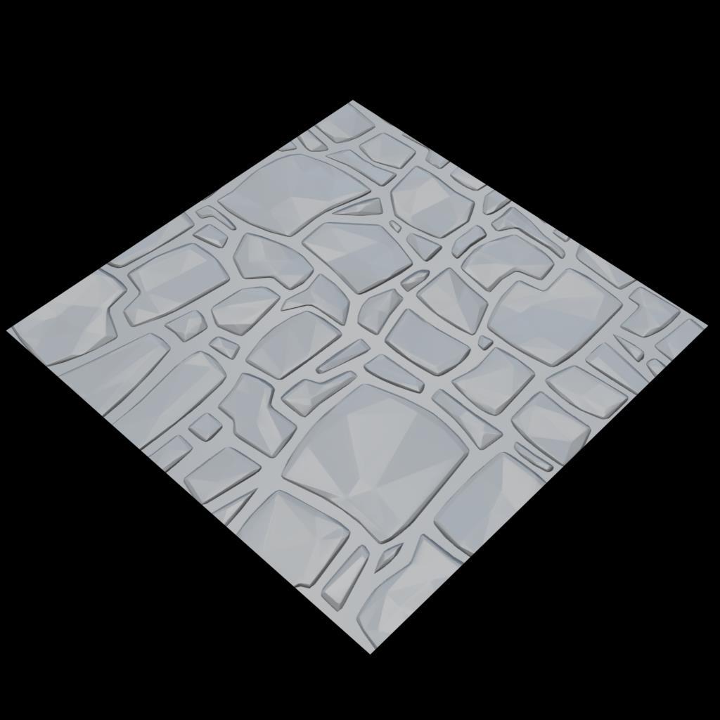 11 Kuvio 11. Normaalikartalla tuotettuja pinnanmuotoja yhdestä polygonista koostuvan 3d-mallin pinnassa. Bump-karttojen valmistamiseen ei tarvita välttämättä 3d-mallinnustekniikoita.