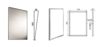 aukkoinen,valkoinen, Mitat: L 500 * K 500 * S 130mm 5115 JMS 500-Peilikaappi, 3 aukolla, valkoinen Mitat: