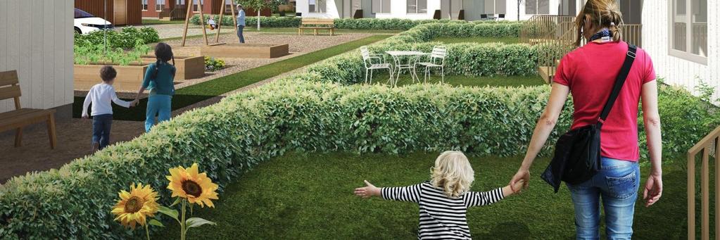 A, asuinrakennusten korttelialue Kaavan luoteiskulmaan, Sipulipuiston reunaan, rakennetaan ilmeeltään pientalomainen alue joka koostuu puuverhoilluista kaksikerroksista pienkerrostaloista.