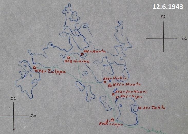 3./JR52 lohkolle 20.5.43 uudella lohkolla rinatamavastuun otti 3.