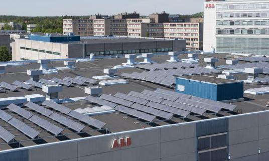 PV installation at ABB in Helsinki Largest PV plant in the Nordic Countries Size: 181 kwp, n.