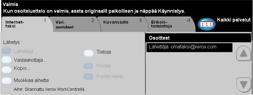 Internet-faksi Internet-faksi... Internet-faksi on valinnainen toiminto WorkCentre Pro -koneessa. Tässä luvussa kerrotaan Internet-faksi-toiminnoista.