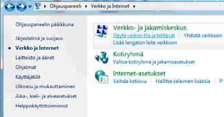 Klikkaa vasemmasta reunasta Muuta sovittimen asetuksia -linkkiä. 8.