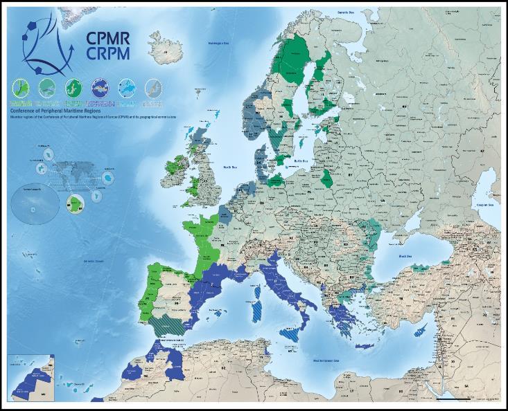 CPMR (Conference of Peripheral and Maritime Regions of Europe) ja sen Itämeri-komissio perustettu 1973 160 alueen verkosto kattaen 25 eurooppalaisesta maasta 200 miljoonaa EU-kansalaista CPMR:n