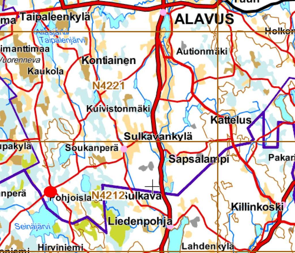 2 1 Suunnittelualue ja sen sijainti Alavuden rantaosayleiskaavan 1. osan muutos koskee kiinteistöä 10-404-13-31 Mäntylahti ja kiinteistöä 10-404-13-66 Ruuhiluoma.