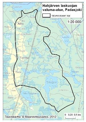 Hahjärven laskuojan valumaalue, Padasjoki Valintaperusteita - valuma-alueen monipuolisuus - tarve kuivatuksen parantamiseen etenkin Hahjärvi-Lummene välillä - maanomistajien pieni määrä (25 kpl) sekä