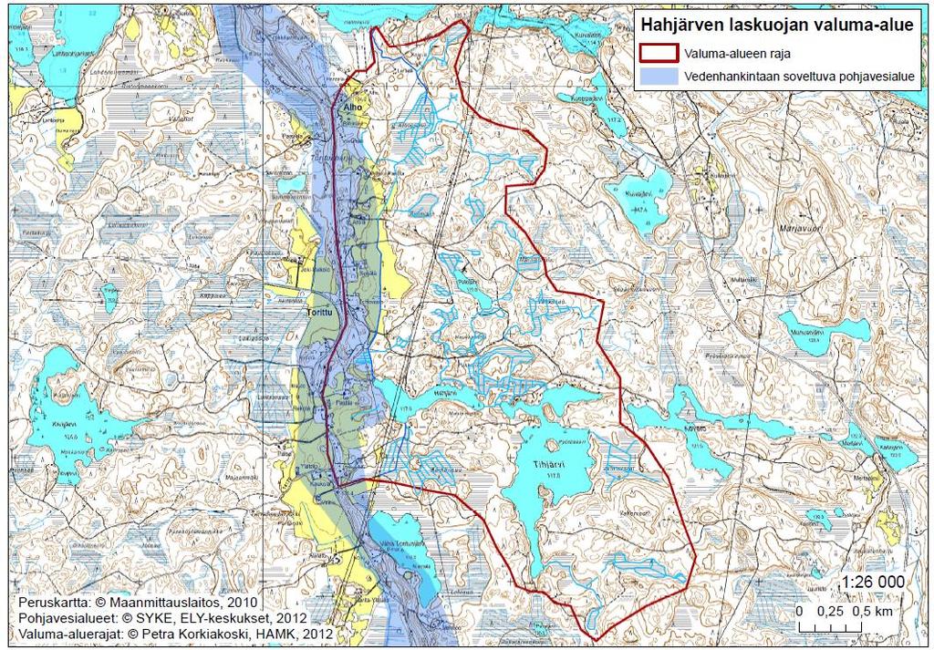 1. Syrjälän tulvatasanteet 2. Alhon-Pastilan laskeutusallas 3.