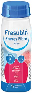Fresubin Energy Fibre DRINK Makuvaihtoehdot: Suklaa Mansikka Vanilja Maitopohjainen täysipainoinen Paljon energiaa sisältävä täydennysravintovalmiste. Sisältää kuitua.