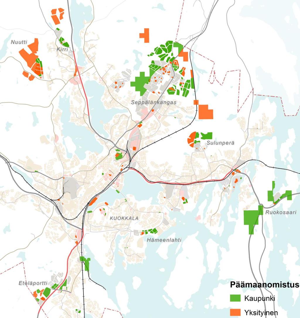 Varanto maanomistuksen mukaan Kaupungin maanomistus on melko hyvä uusilla työpaikka-alueilla,